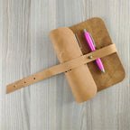 Leather Roll-up Cable Organiser – TAN – view 3
