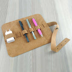 Leather Roll-up Cable Organiser – TAN – view 2