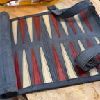 Leather Backgammon Roll-up – BLUE – view 7