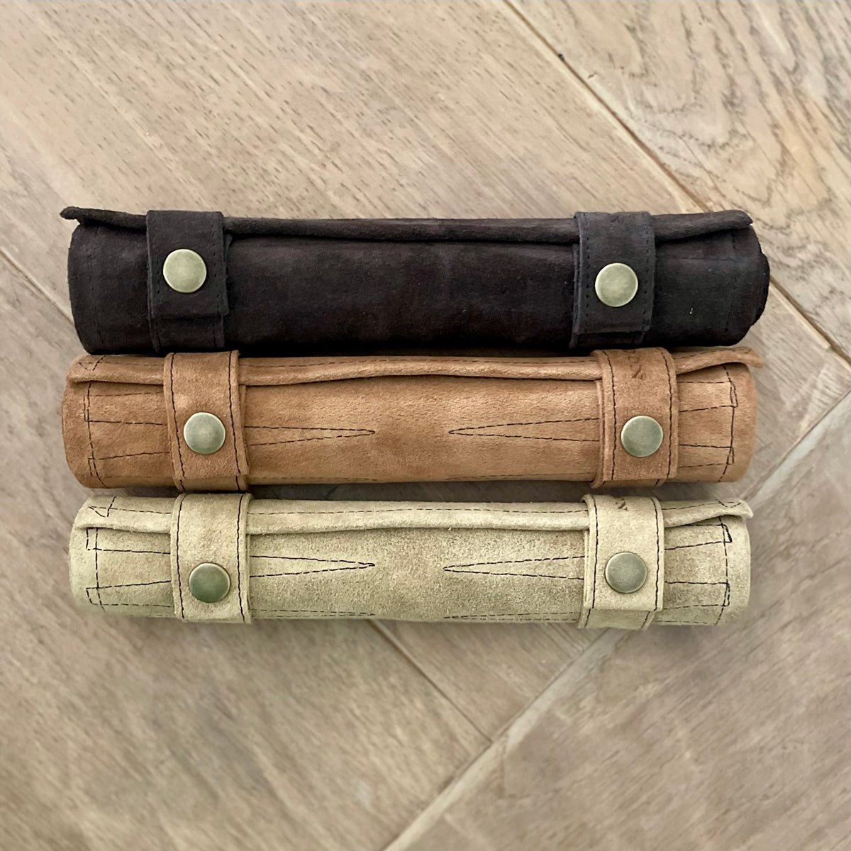 Leather Backgammon Roll-up – TAN – view 2