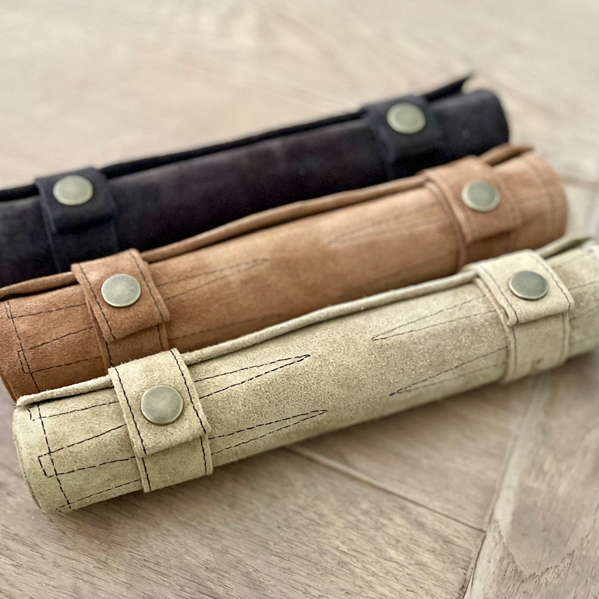 Leather Backgammon Roll-up – TAUPE – view 2