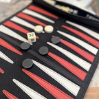 Leather Backgammon Roll-up – BLACK
