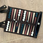 Leather Backgammon Roll-up – BROWN – view 3