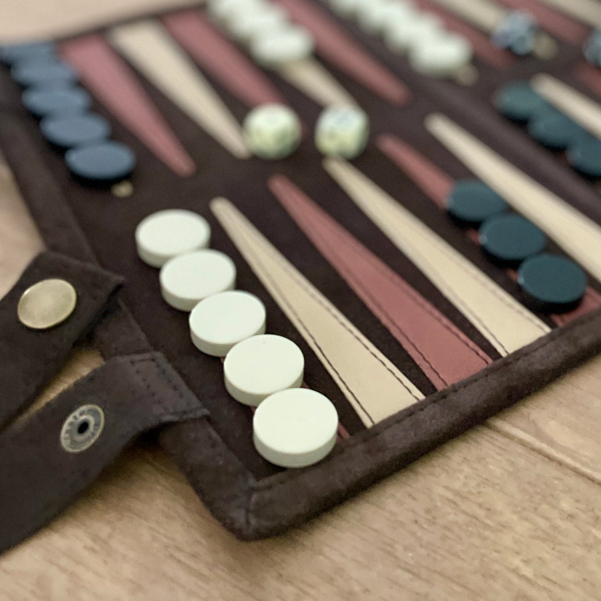 Leather Backgammon Roll-up – BROWN