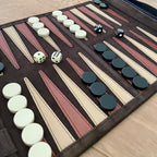 Leather Backgammon Roll-up – BROWN – view 4