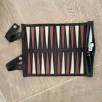 Leather Backgammon Roll-up – BROWN – view 5