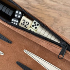 Leather Backgammon Roll-up – TAN – view 3