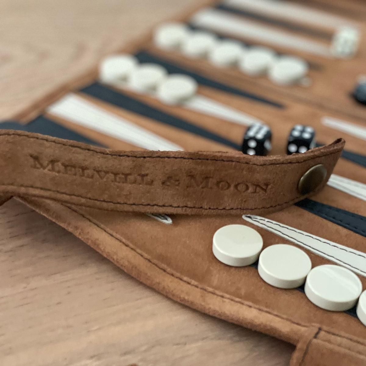 Leather Backgammon Roll-up – TAN – view 5