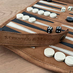 Leather Backgammon Roll-up – TAN