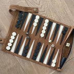 Leather Backgammon Roll-up – TAN – view 6