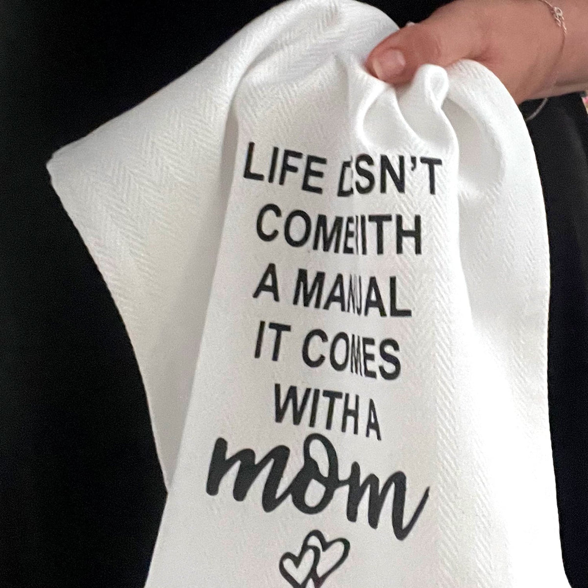 Tea Towel – Life Comes With a MOM – view 3