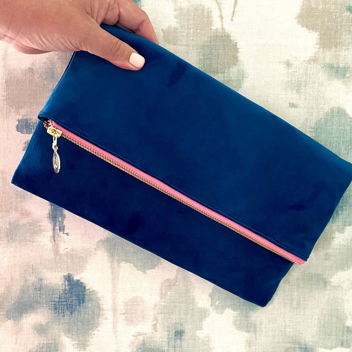 Fold Over Clutch Evening Bag – Paris Blue – view 4