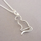 Kitty Silhouette – Sterling Silver Necklace