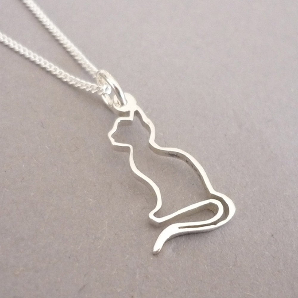 Kitty Silhouette – Sterling Silver Necklace