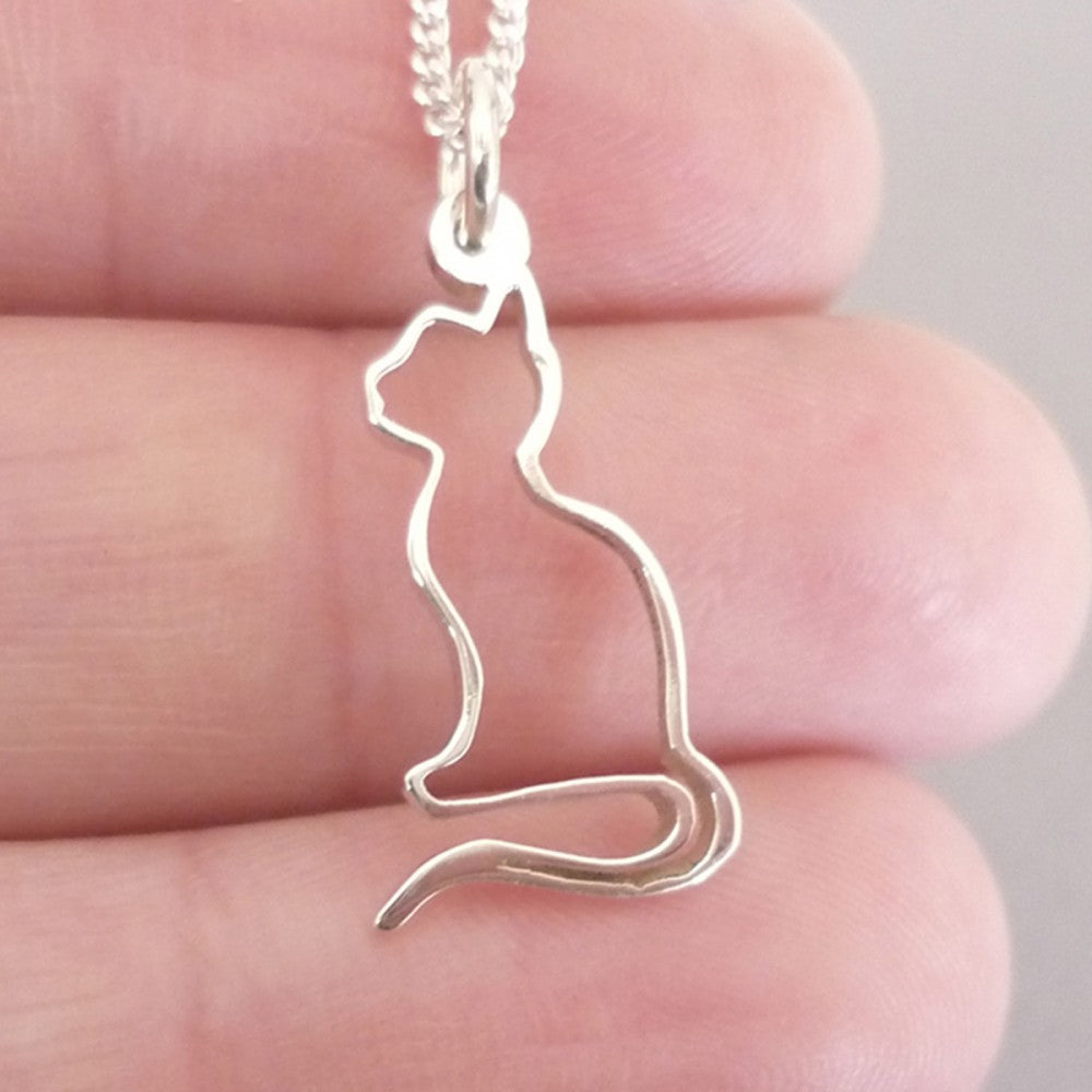 Kitty Silhouette – Sterling Silver Necklace – view 2