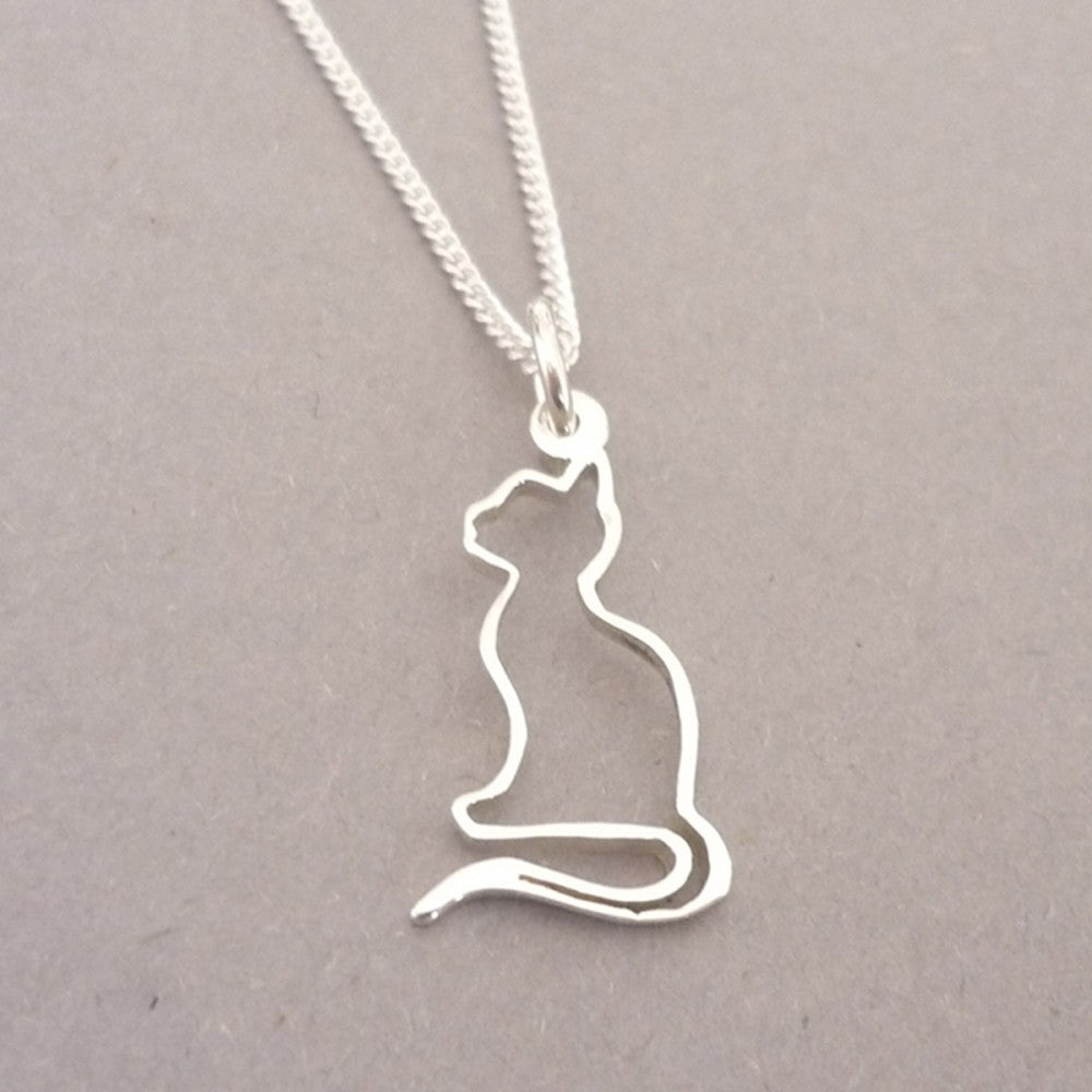 Kitty Silhouette – Sterling Silver Necklace – view 3
