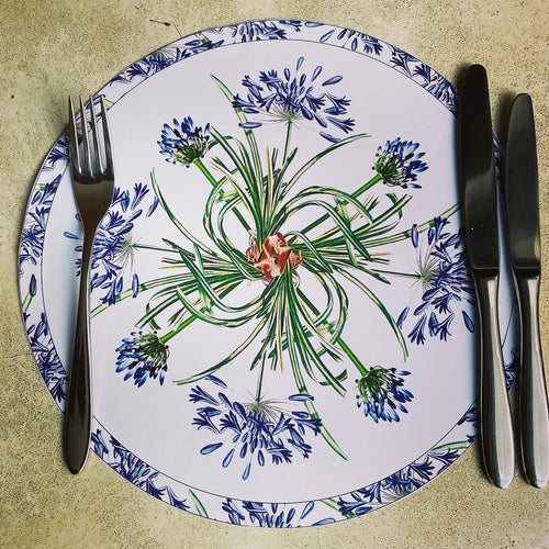 24 Placemats – Agapanthus – Round – view 2