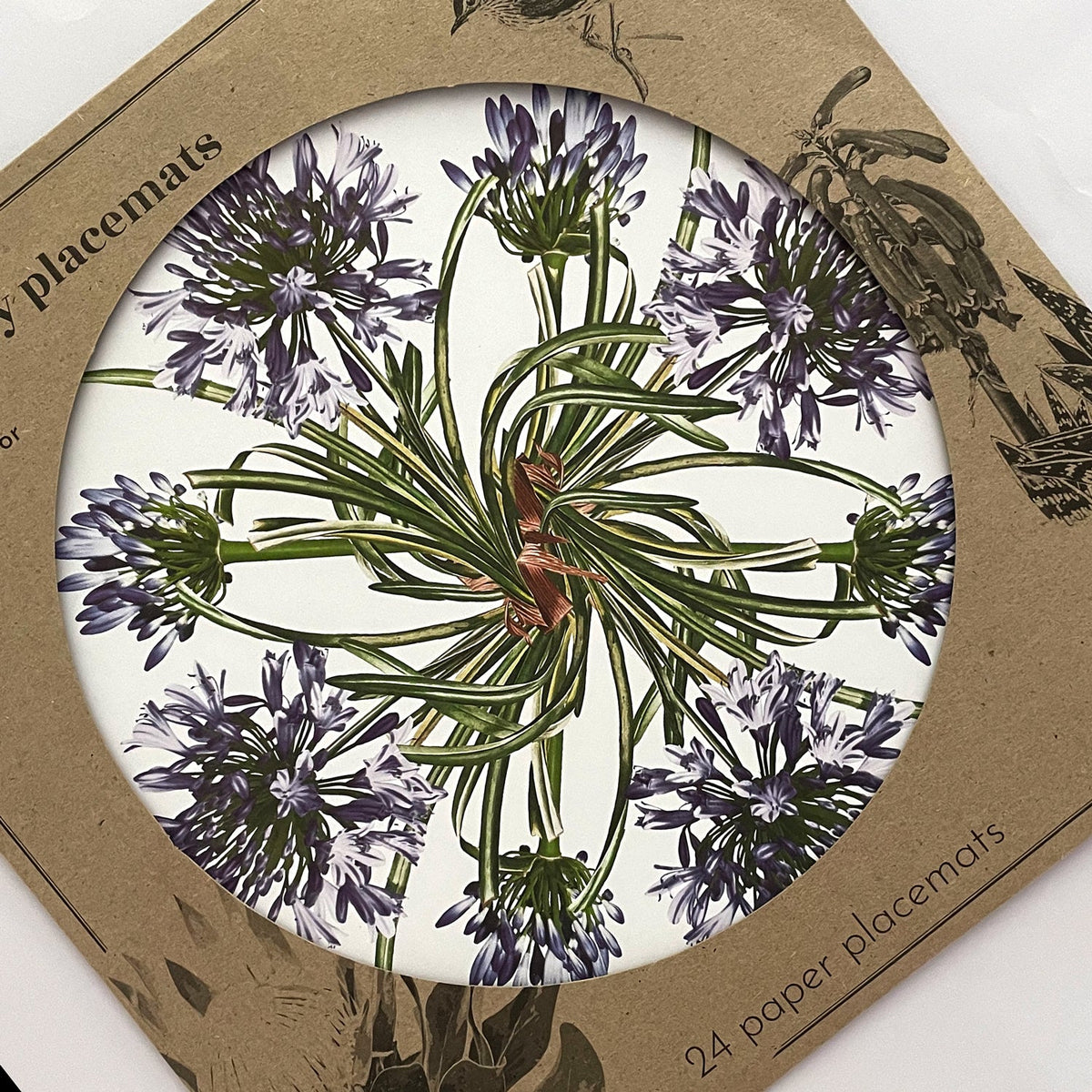 24 Placemats – Agapanthus – Round – view 5