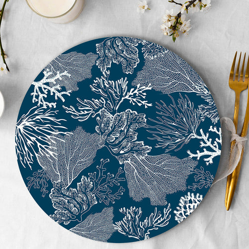 24 Placemats – Coral Blue – Round