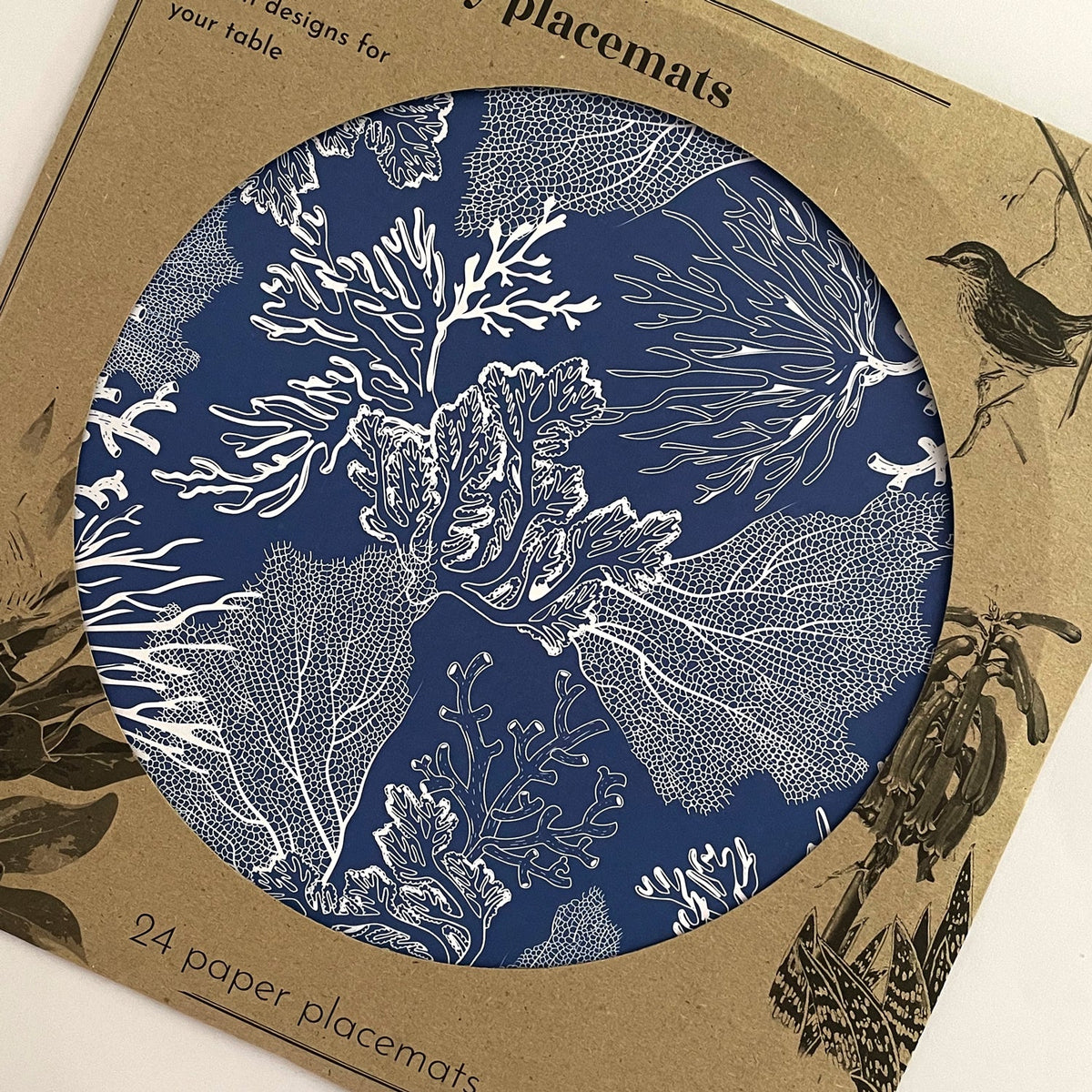 24 Placemats – Coral Blue – Round – view 3