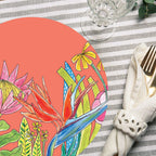 24 Placemats – Coral Fynbos – Round – view 2