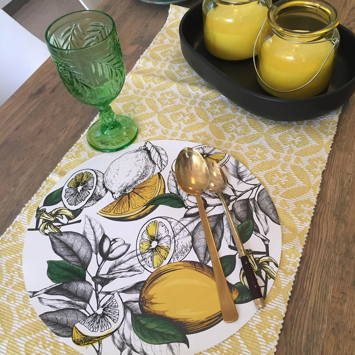 24 Placemats – Lemon – Round – view 4