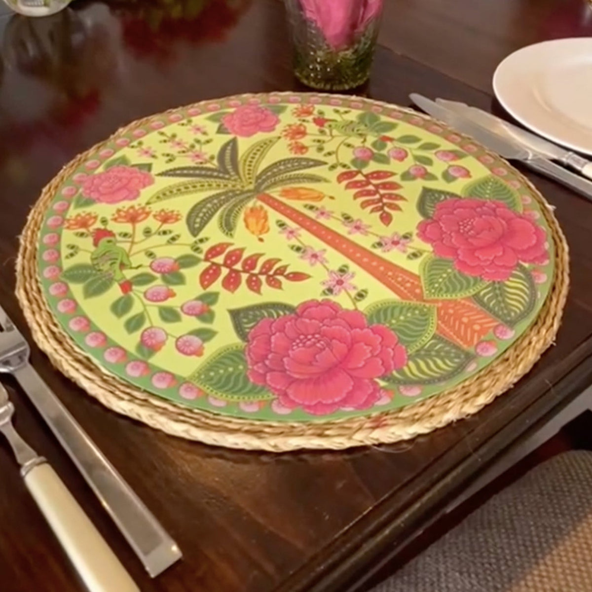 24 Placemats – Palm – Round – view 2