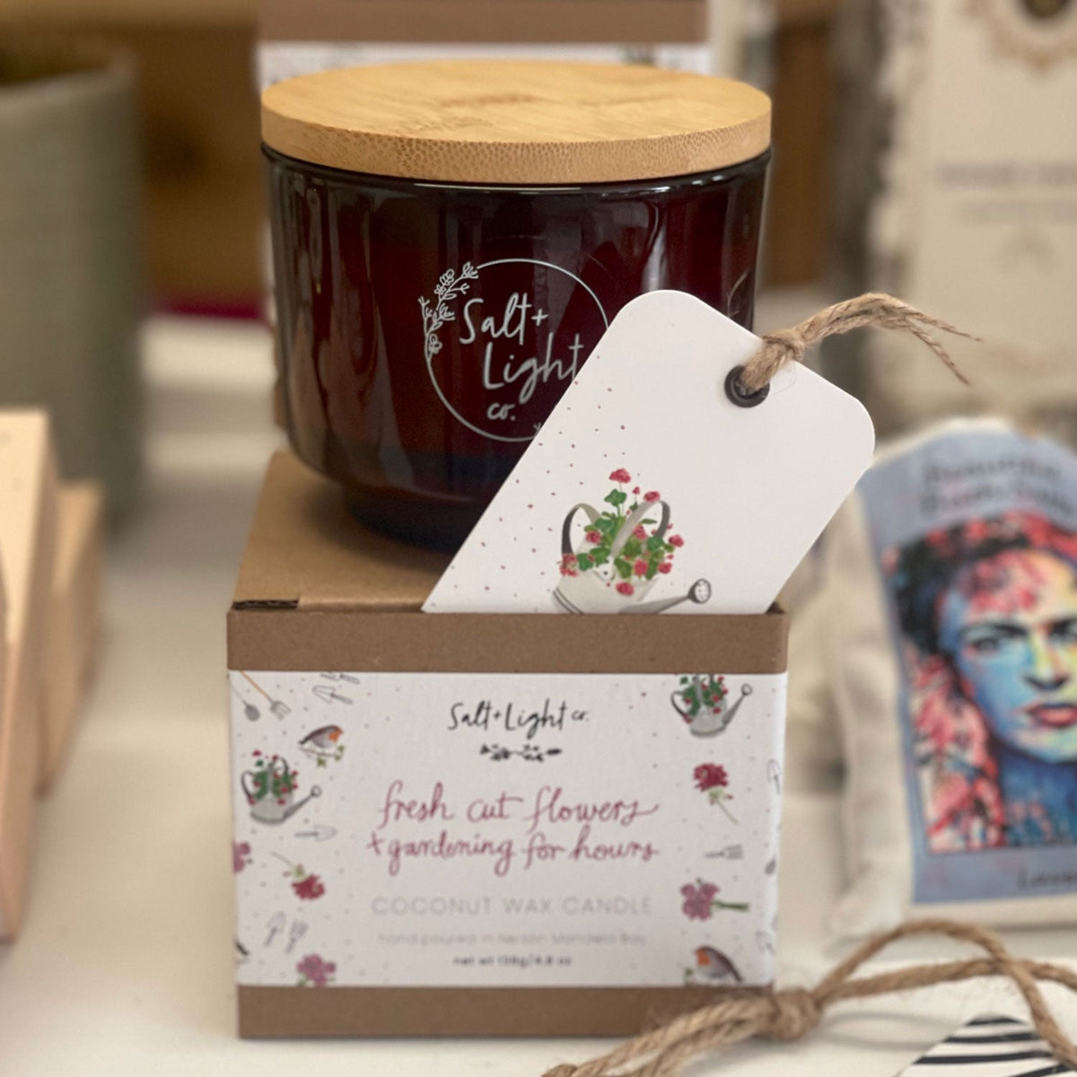 Salt & Light Co – Glass Candle – Fresh Cut Flowers – view 3
