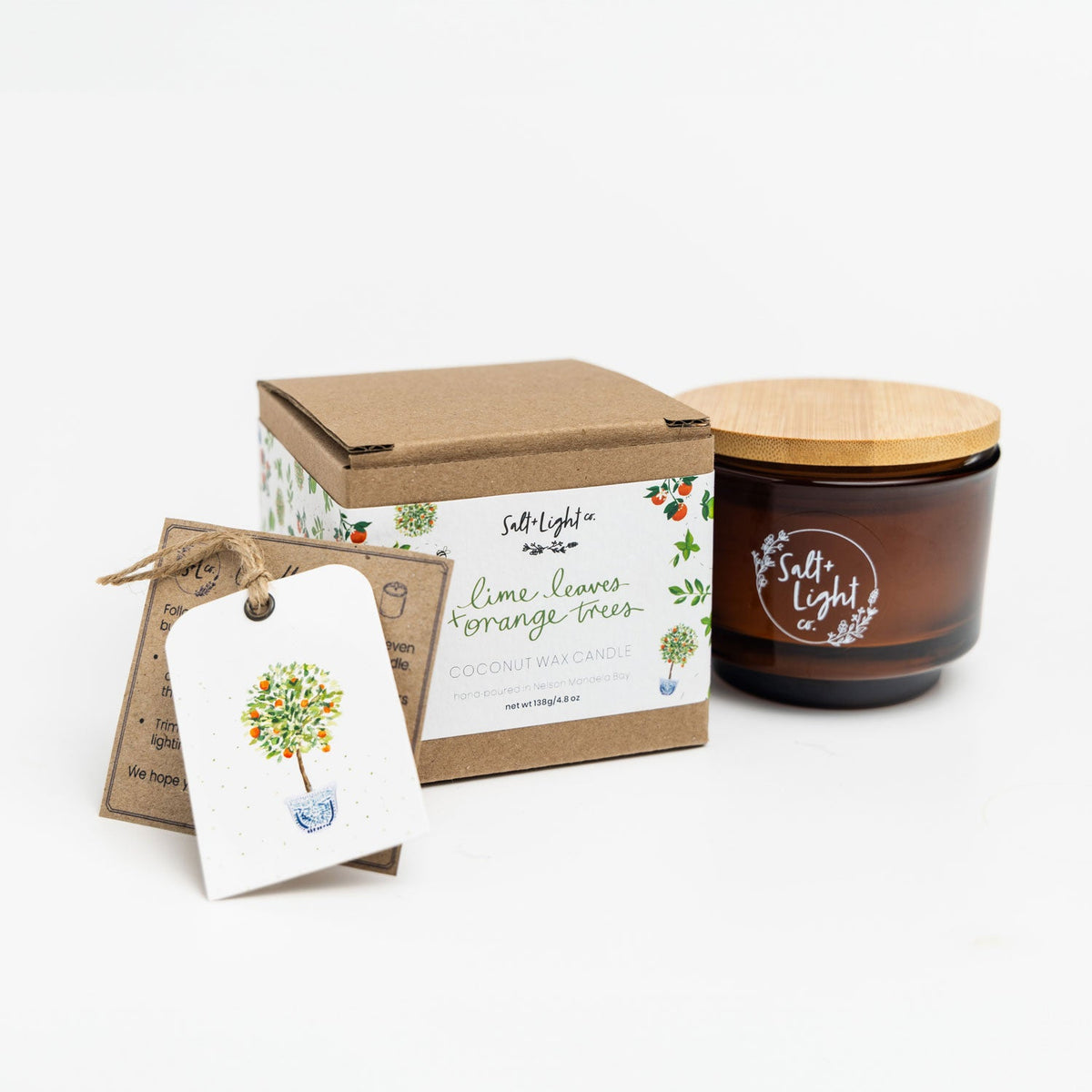 Salt & Light Co – Glass Candle – Lime & Orange – view 3