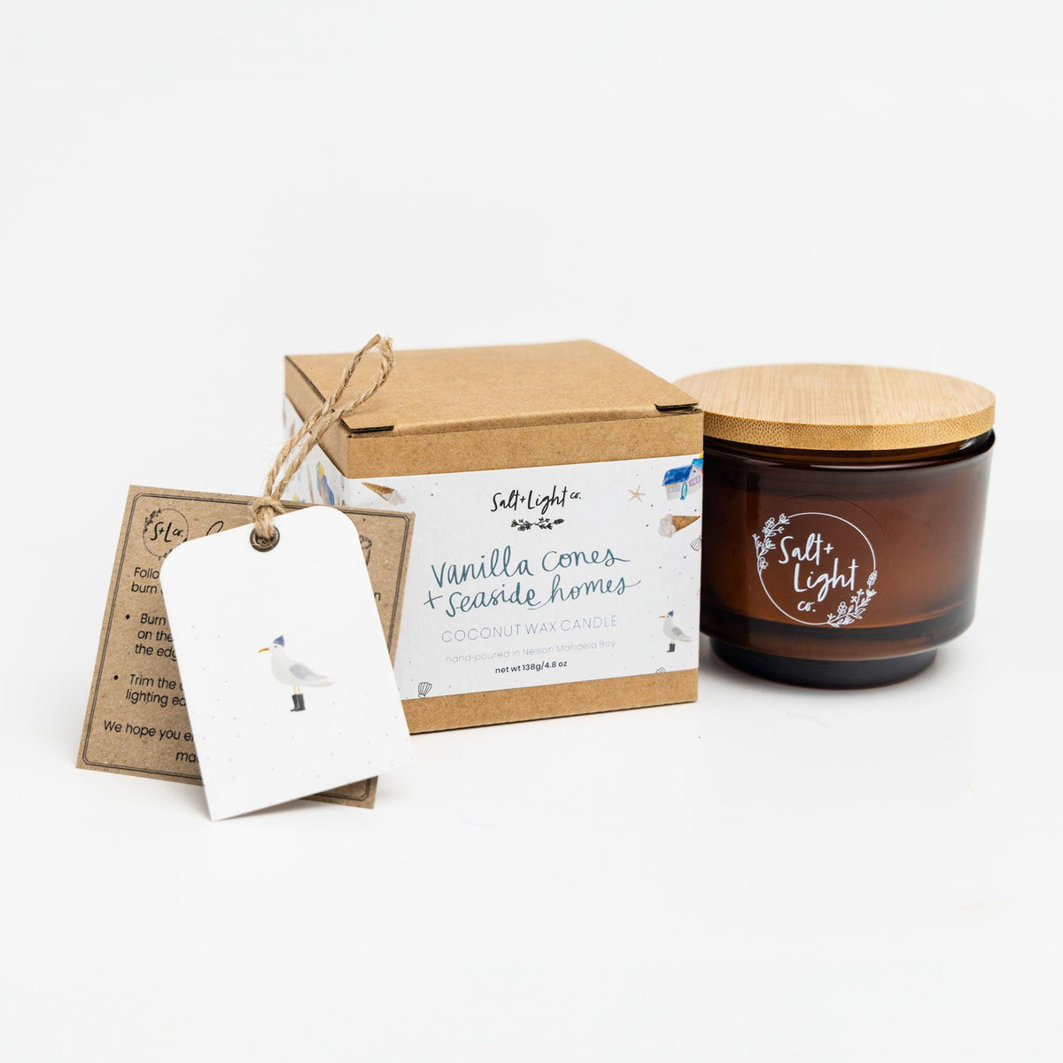 Salt & Light Co – Glass Candle – Vanilla & Seaside – view 4