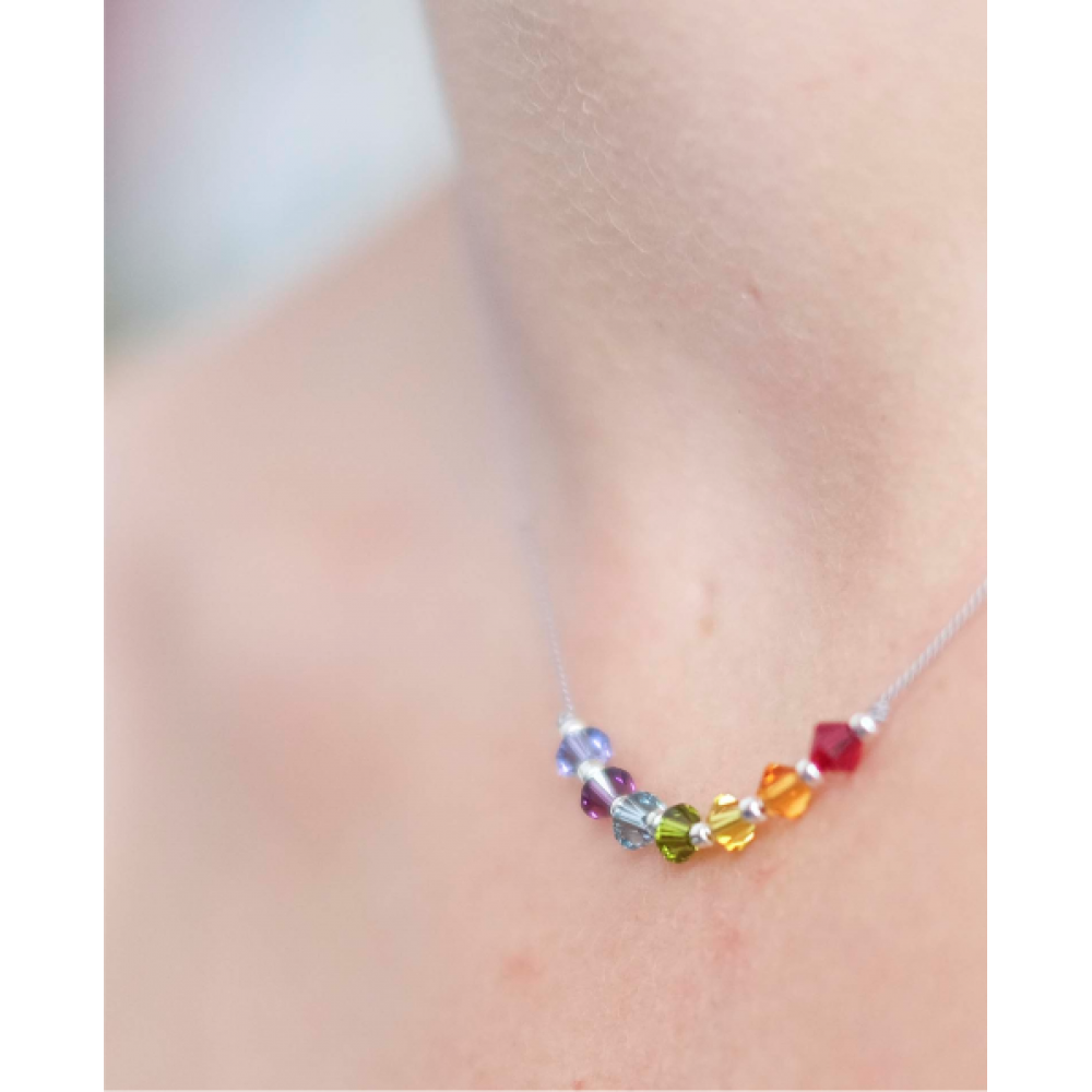 Chakra Beads – Grey Silk – view 2