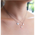 Contentment Heart Necklace – Grey Silk – view 2