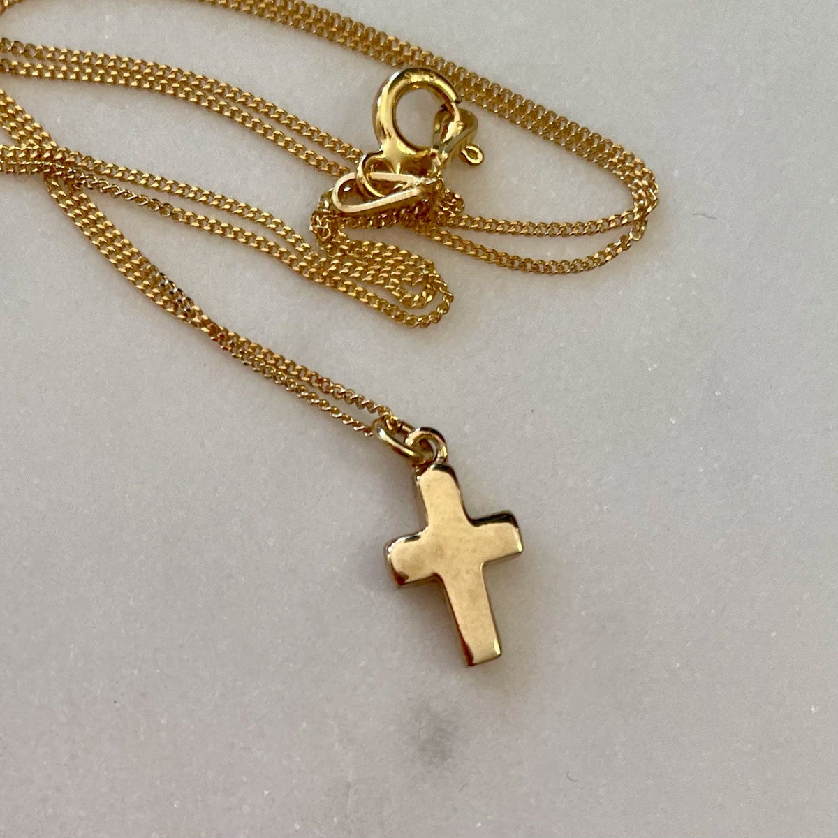 Dainty Cross Necklace – Gold Dipped