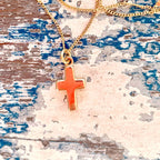 Dainty Cross Necklace – Gold Dipped – view 2