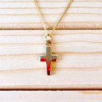 Dainty Cross Necklace – Gold Dipped – view 3