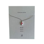 Dainty Cross Necklace – Grey Silk – view 3