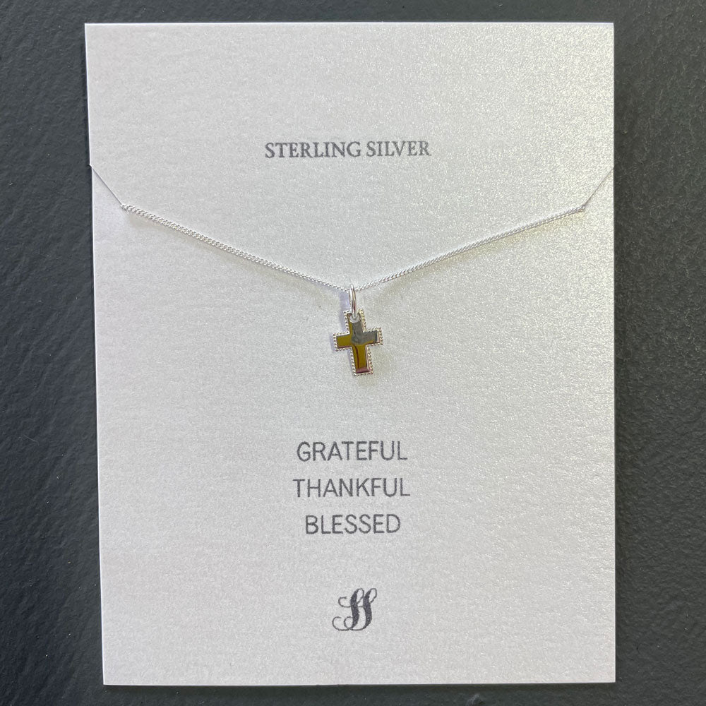 Detailed Cross Necklace – Sterling Silver – view 4