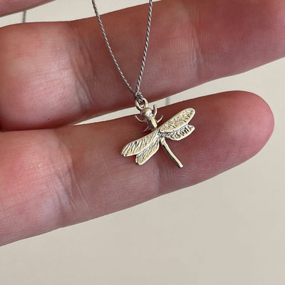 Dragonfly Necklace – Grey Silk