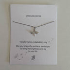 Dragonfly Necklace – Grey Silk – view 2