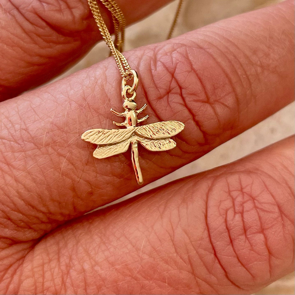 Dragonfly Necklace – Gold Dipped – view 2