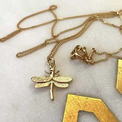 Dragonfly Necklace – Gold Dipped