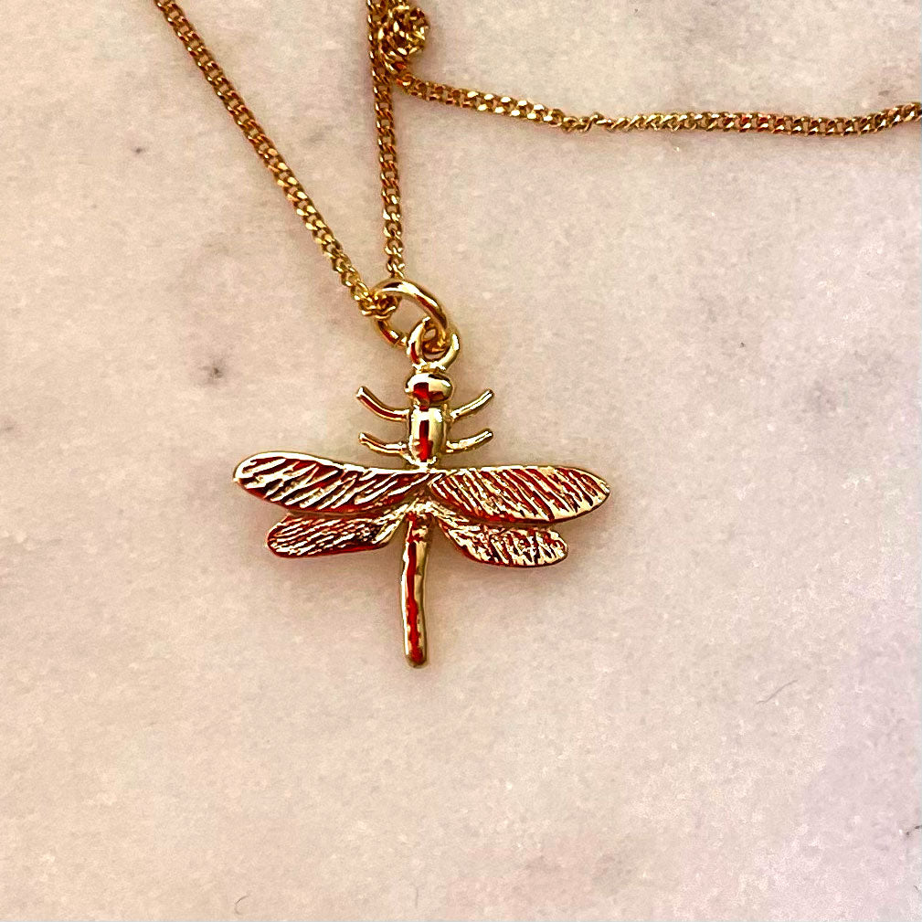 Dragonfly Necklace – Gold Dipped – view 3