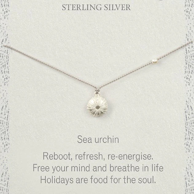Sea Urchin Necklace – Grey Silk – view 2