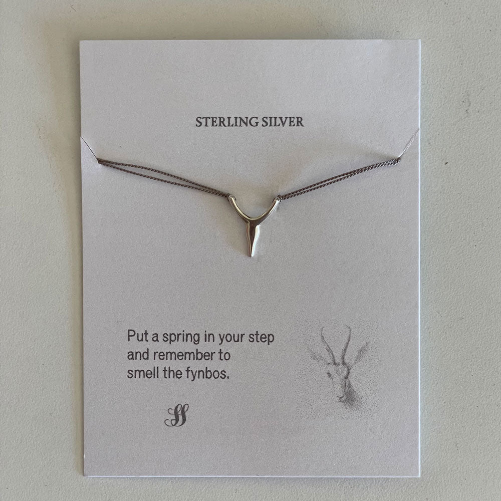 Springbok Necklace – Grey Silk – view 2