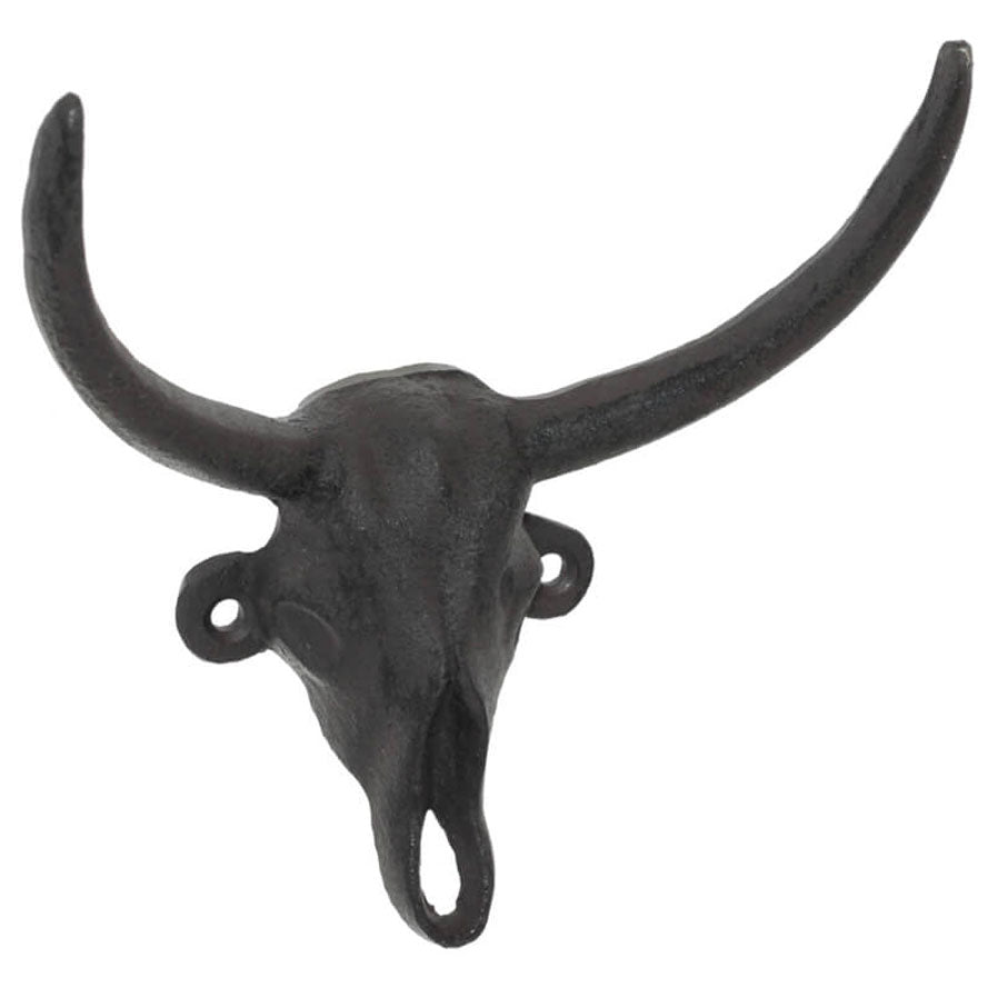 Wrought Iron Hook – Longhorn Bull – view 3