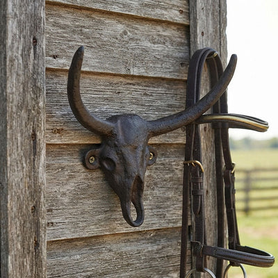 Wrought Iron Hook – Longhorn Bull