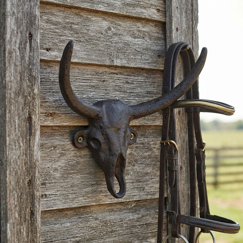 Wrought Iron Hook – Longhorn Bull