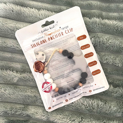 Silicone Muncher Dummy Clip – Pebble Grey