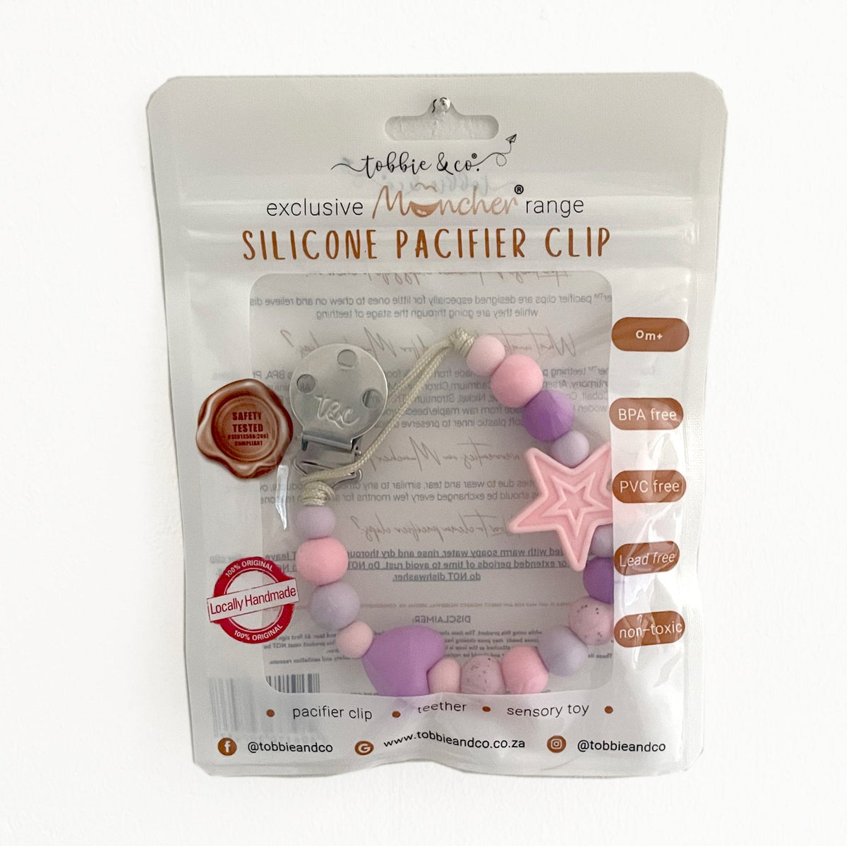 Silicone Muncher Dummy Clip – Cupcake Pink – view 2