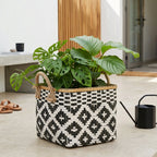 Bamboo Basket – Black & White – view 2